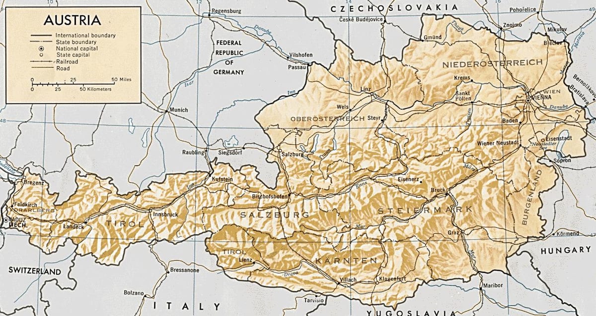 österrike geografisk karta