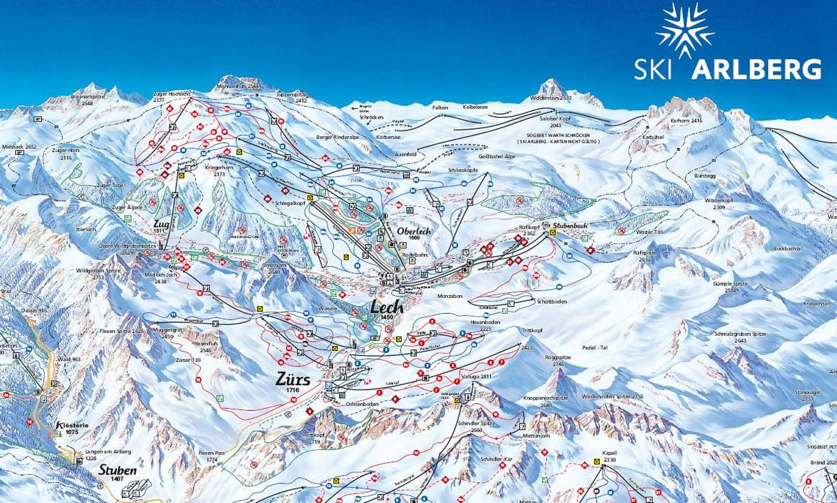 karta över arlberg i österrike