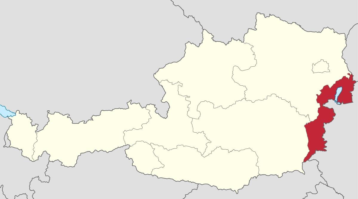 karta över burgenland österrike