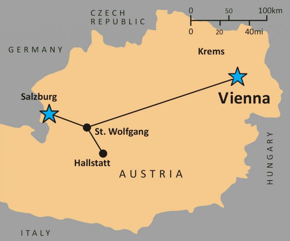 karta över hallstatt österrike 