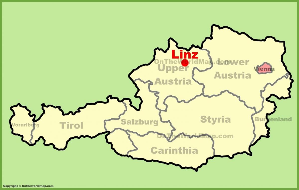 karta över linz österrike