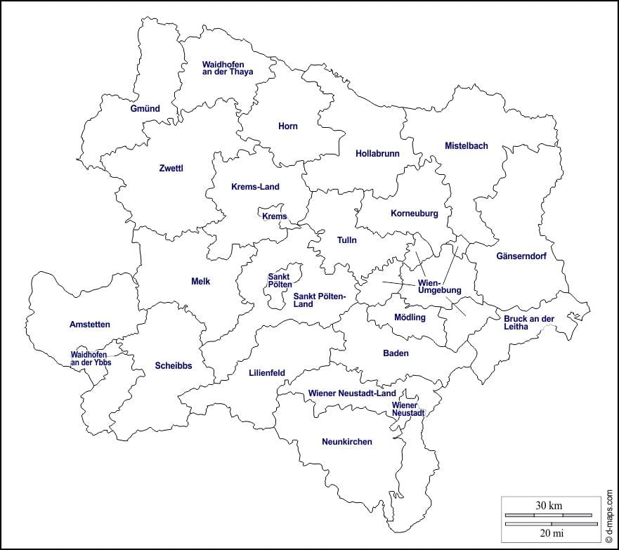 karta över mödling österrike