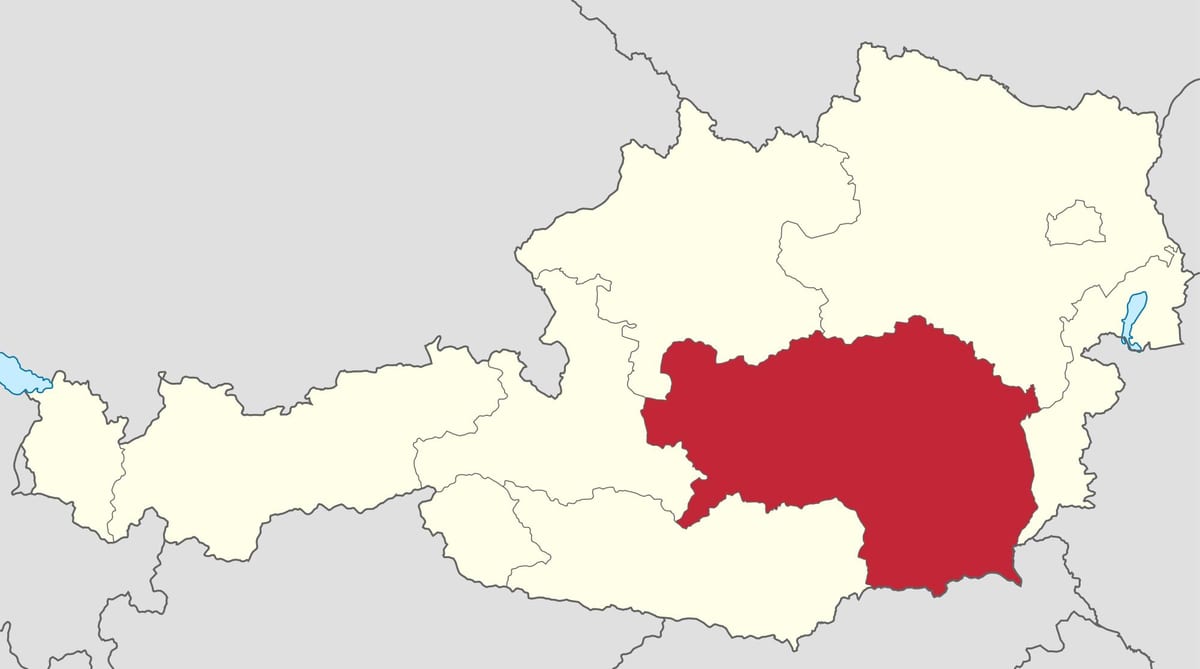 karta steiermark i österrike