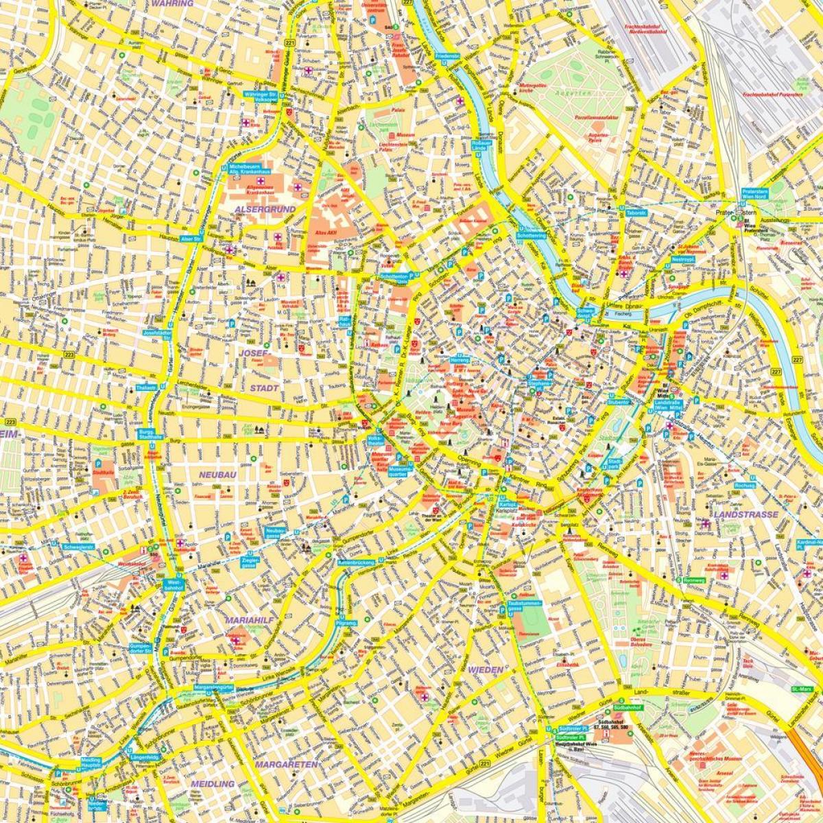 karta över wien Street karta över wien österrike   City street karta över wien 