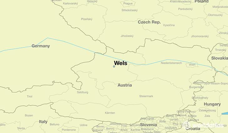 karta över wels, österrike