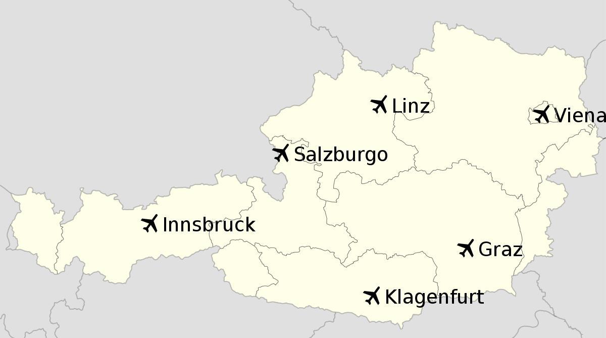 flygplatser i österrike karta