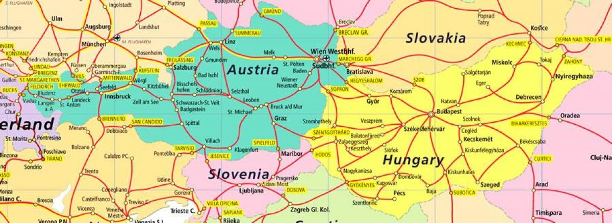 österrike järnväg karta