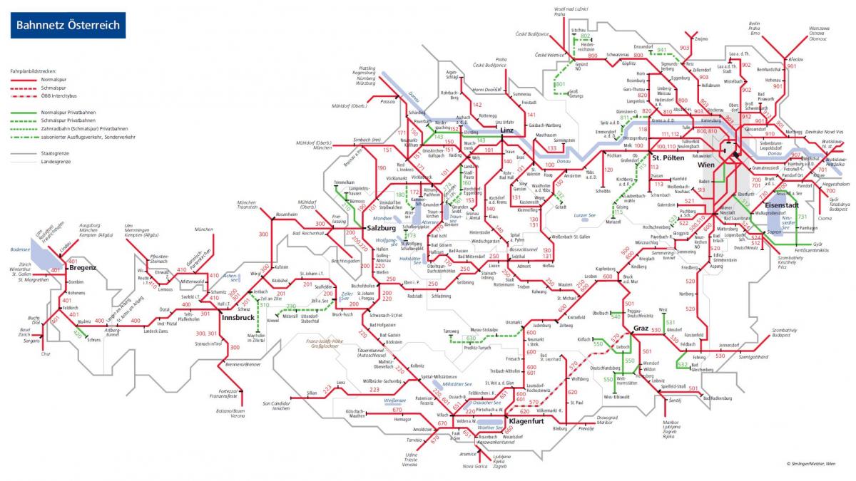 öbb österrikiska järnväg karta