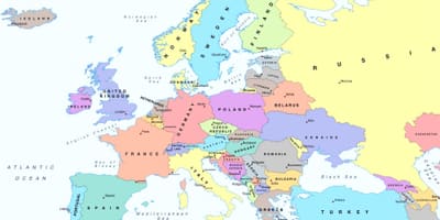Karta över europa som visar österrike