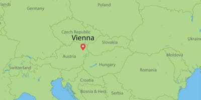 Karta över wien österrike och det omgivande området