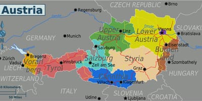 Österrikiska provinser karta