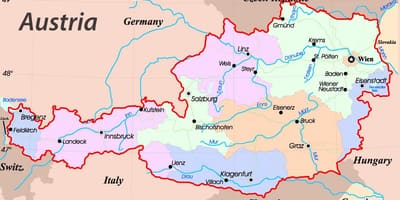 Karta över eisenstadt, österrike