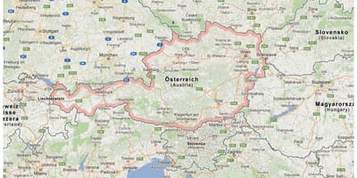 Österrikiska gränsen karta