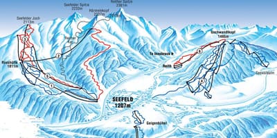 Karta över seefeld, österrike