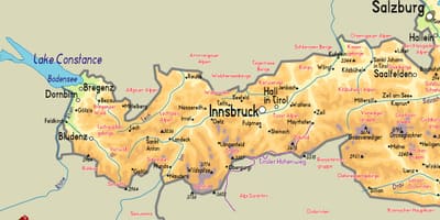 Karta av mayrhofen i österrike