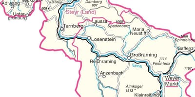 Karta över steyr i österrike 