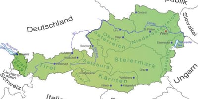 Karta över vorarlberg, österrike