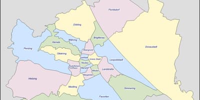 Karta över wien österrike distriktet 