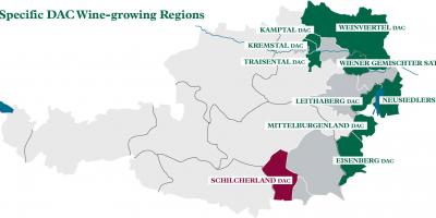 Österrikiskt vin-regionerna karta